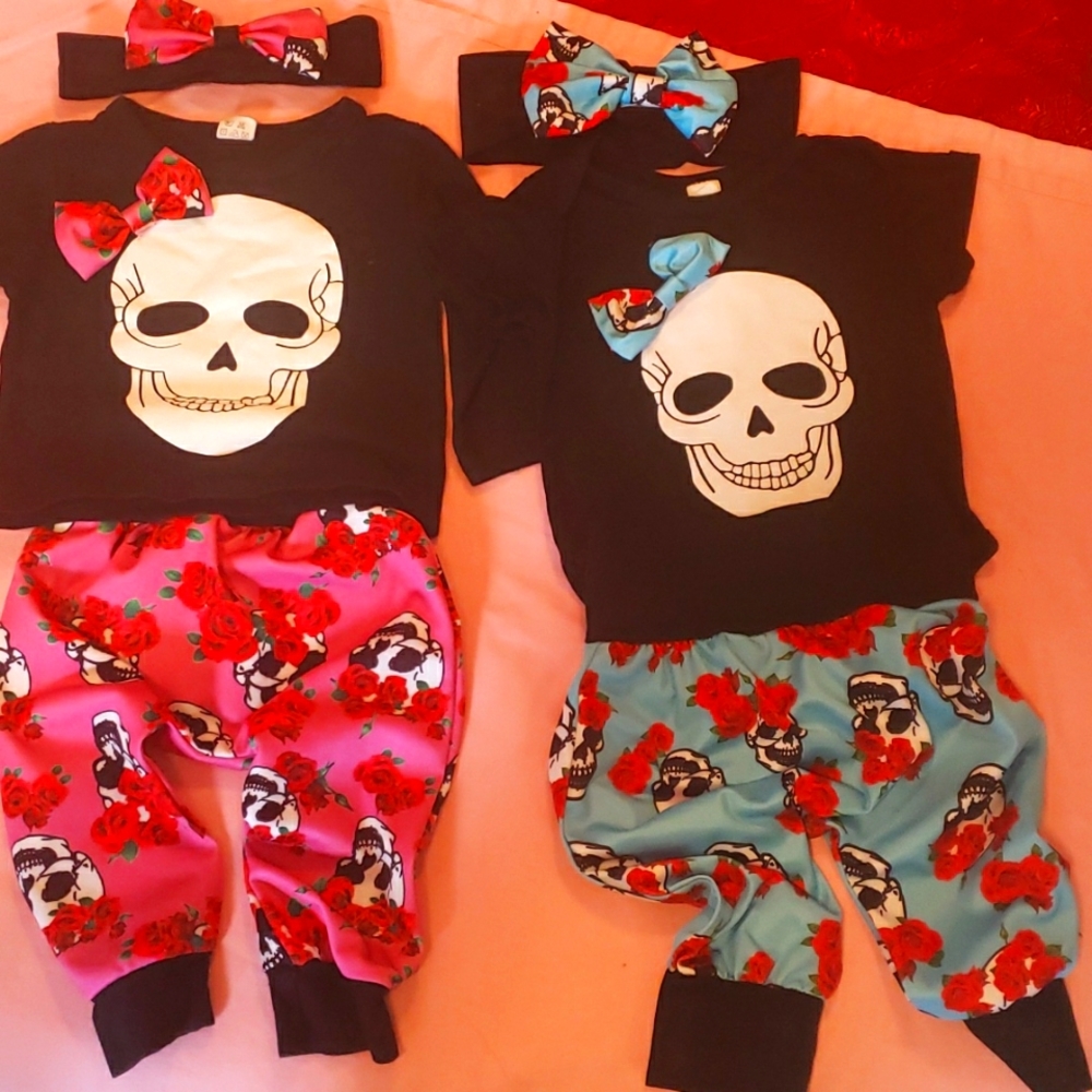 Girlie Skull w/Roses 🌹 Matching Outfits